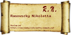 Rasovszky Nikoletta névjegykártya