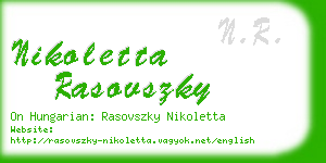 nikoletta rasovszky business card